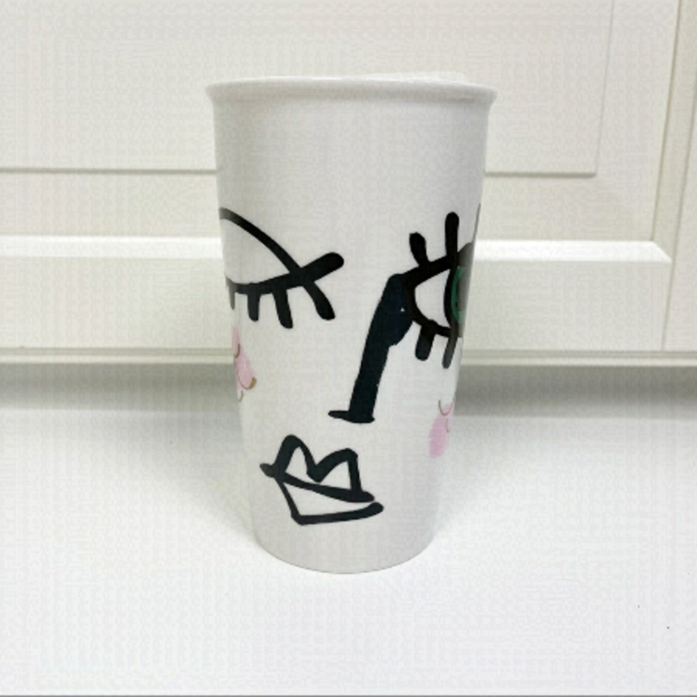 Starbucks | Winking Eye Abstract Face  Travel Mug 2014